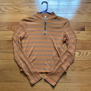 striped zip up shirt
